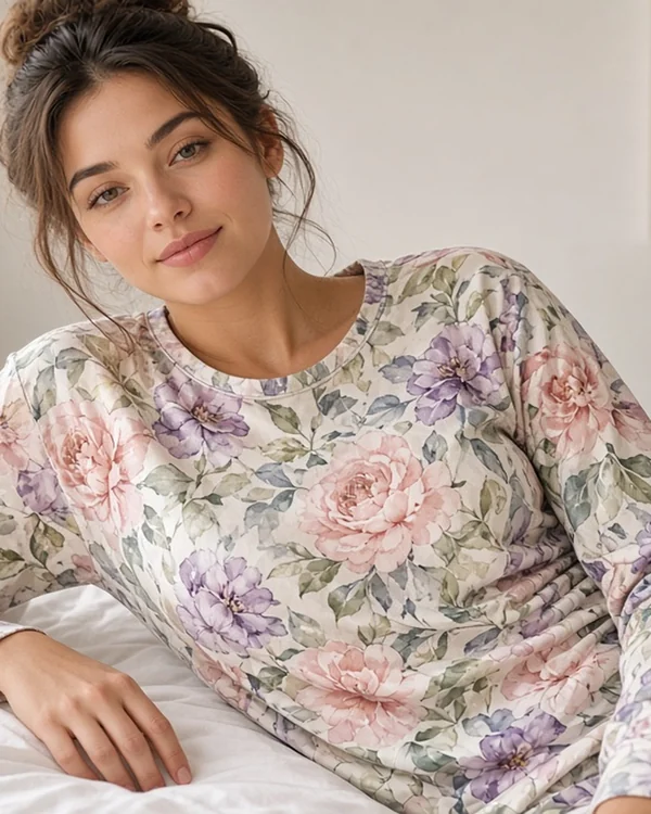Custom All-Over Print Women's Long Sleeve Pajama Top