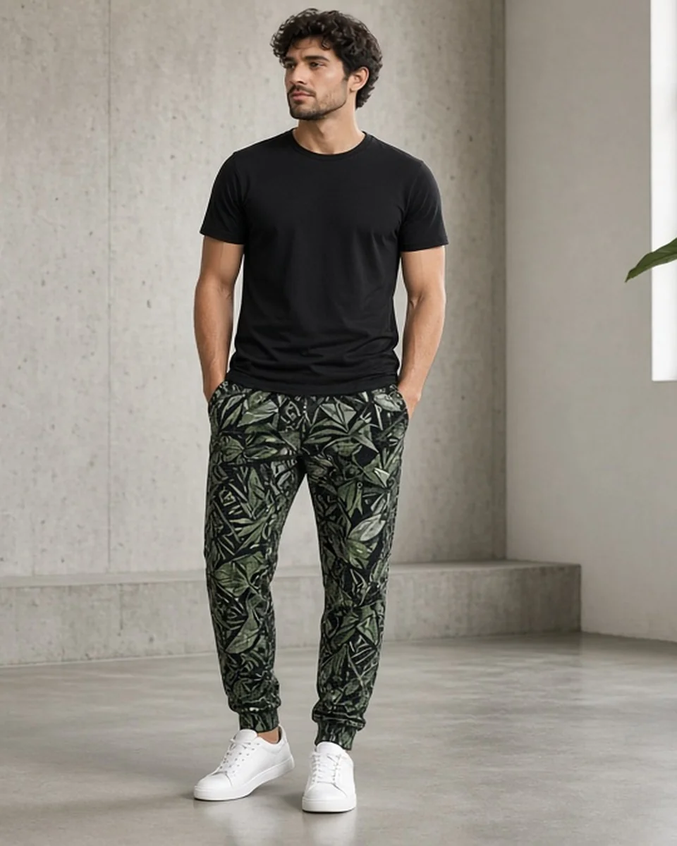 Custom All-Over Print Recycled Men’s Joggers blank