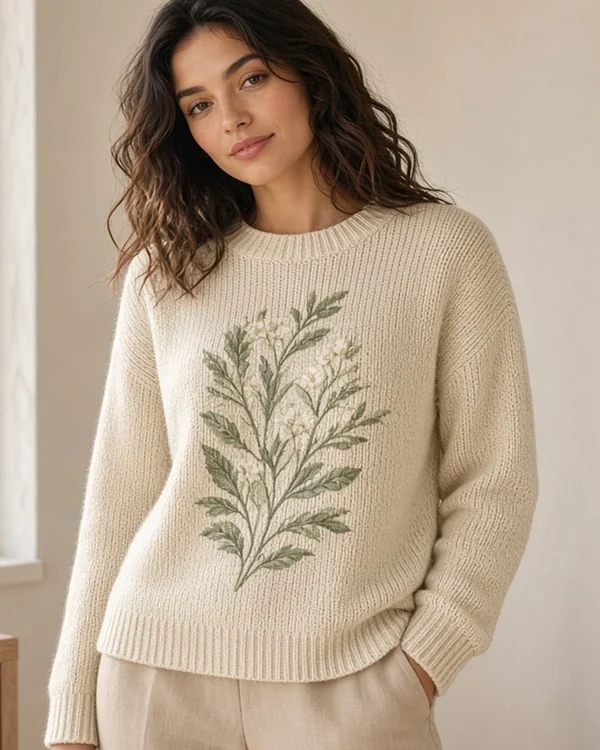 Custom Women's Straight Bottom Knitted Sweater