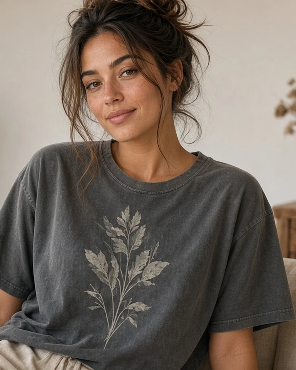 Custom Women's Heavyweight Garment Dye Tee blank