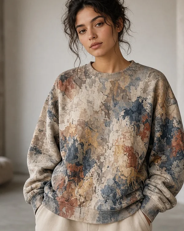 Custom All-Over Print Oversized Cotton Sweatshirt