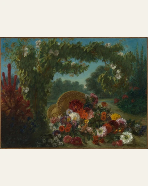 Basket of Flowers Art Print