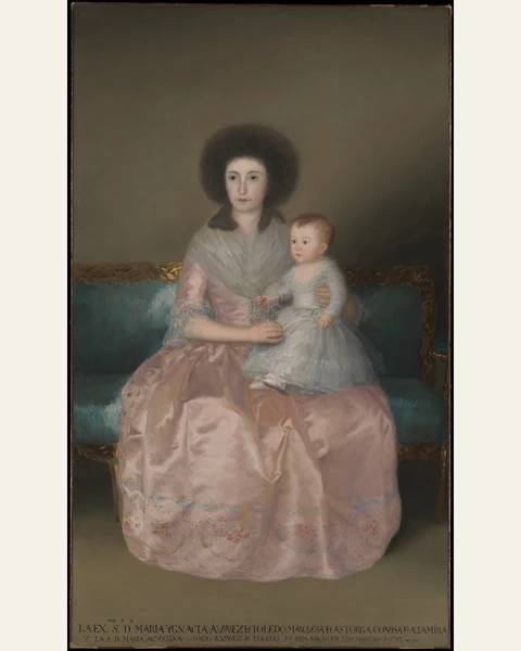 Condesa de Altamira and Her Daughter, María Agustina Art Print