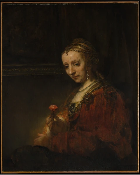 Woman with a Pink Art Print