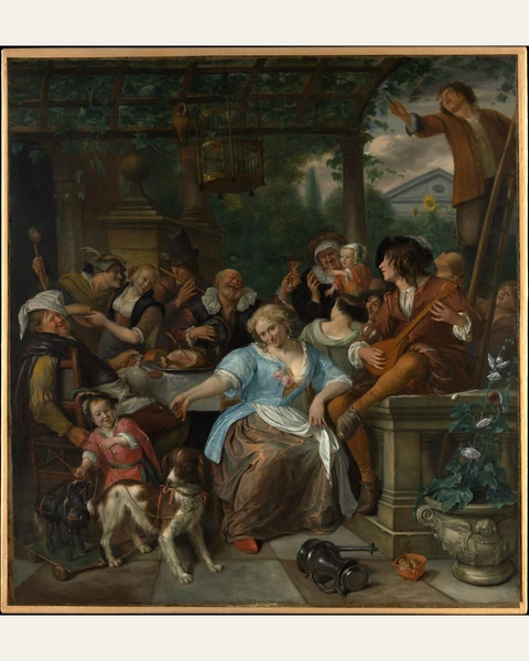 Merry Company on a Terrace Art Print