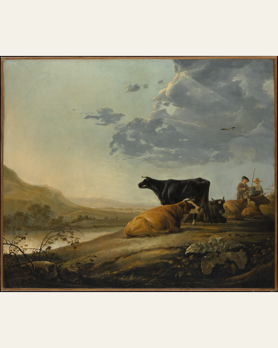 Young Herdsmen with Cows Art Print