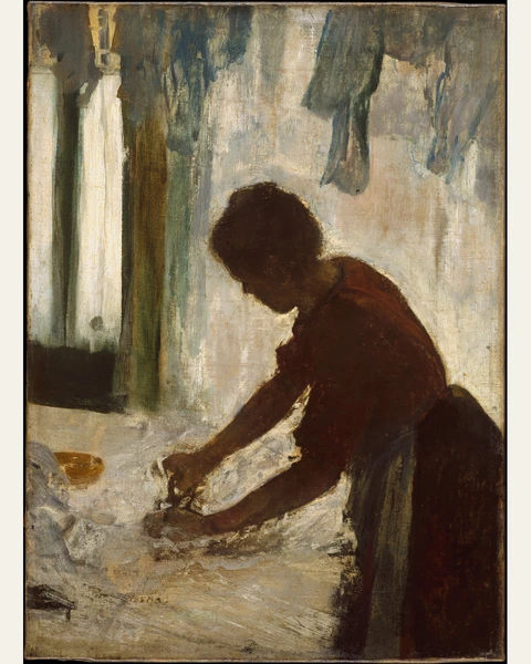 A Woman Ironing Art Print